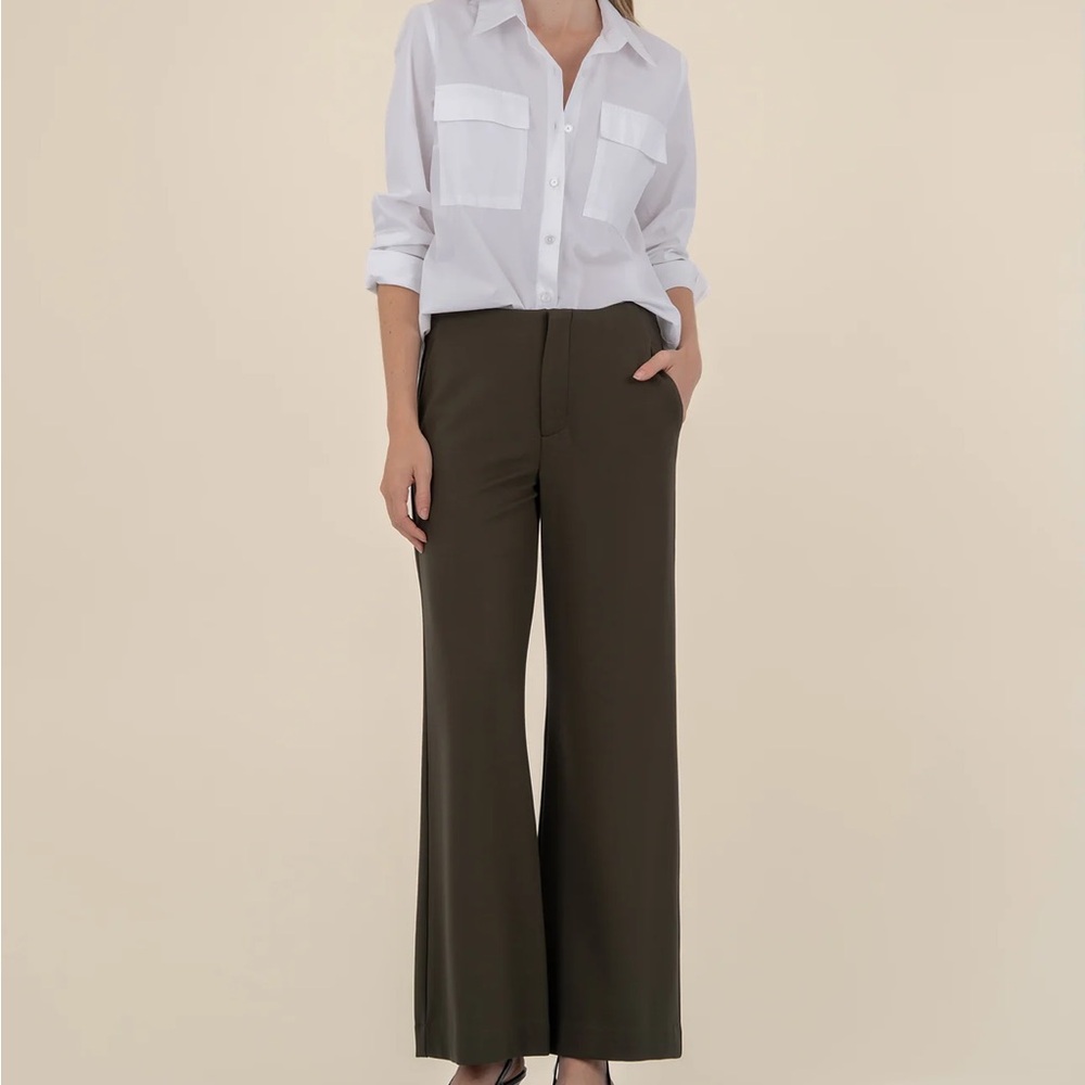 Kut from the Kloth Olive Wide-Leg Trousers